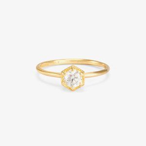 0.34 carat Satomi Kawakita white diamond engagement ring with GIA report